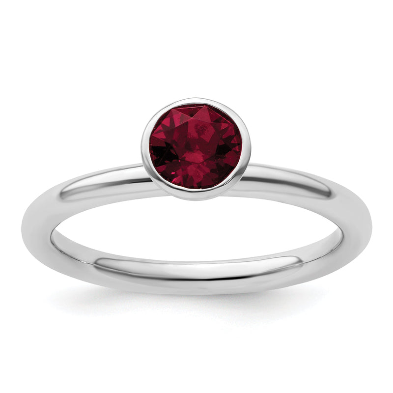 Sterlingsilber Stapelbar Expressions Hoch 5mm January Kristall Ring