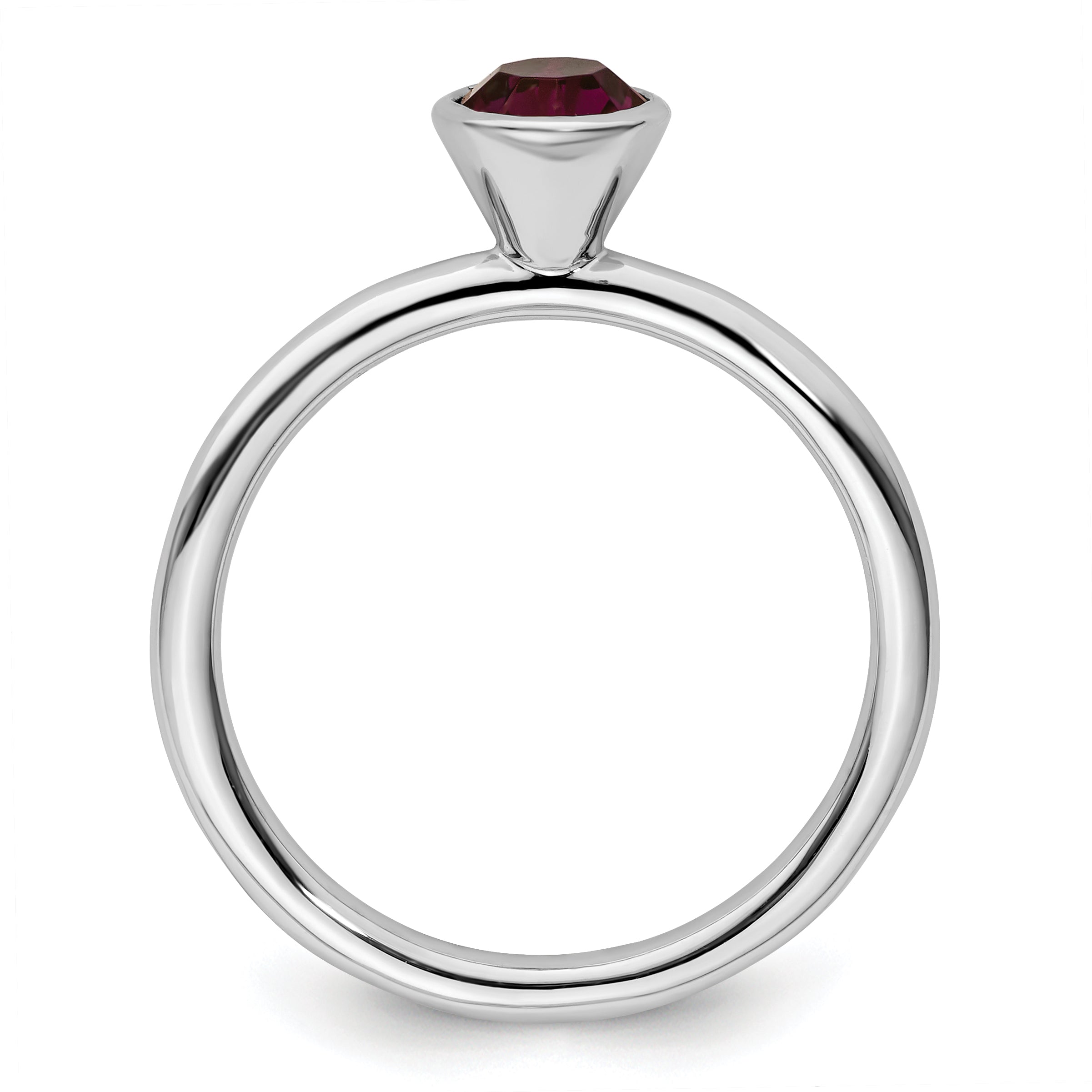 Sterlingsilber Stapelbar Expressions Hoch 5mm February Kristall Ring