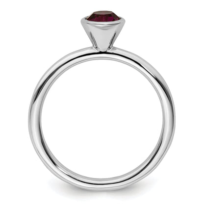 Sterlingsilber Stapelbar Expressions Hoch 5mm February Kristall Ring