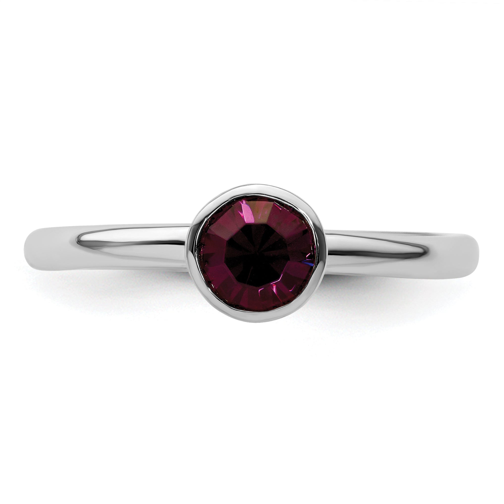 Sterlingsilber Stapelbar Expressions Hoch 5mm February Kristall Ring