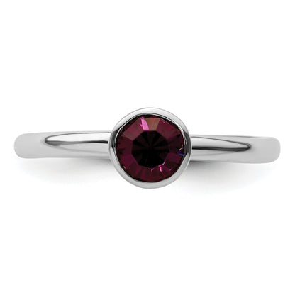 Sterlingsilber Stapelbar Expressions Hoch 5mm February Kristall Ring