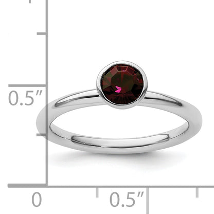 Sterlingsilber Stapelbar Expressions Hoch 5mm February Kristall Ring