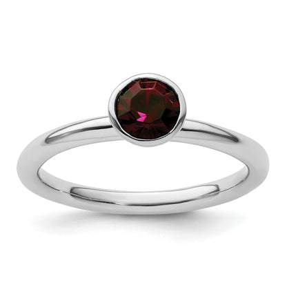 Sterlingsilber Stapelbar Expressions Hoch 5mm February Kristall Ring