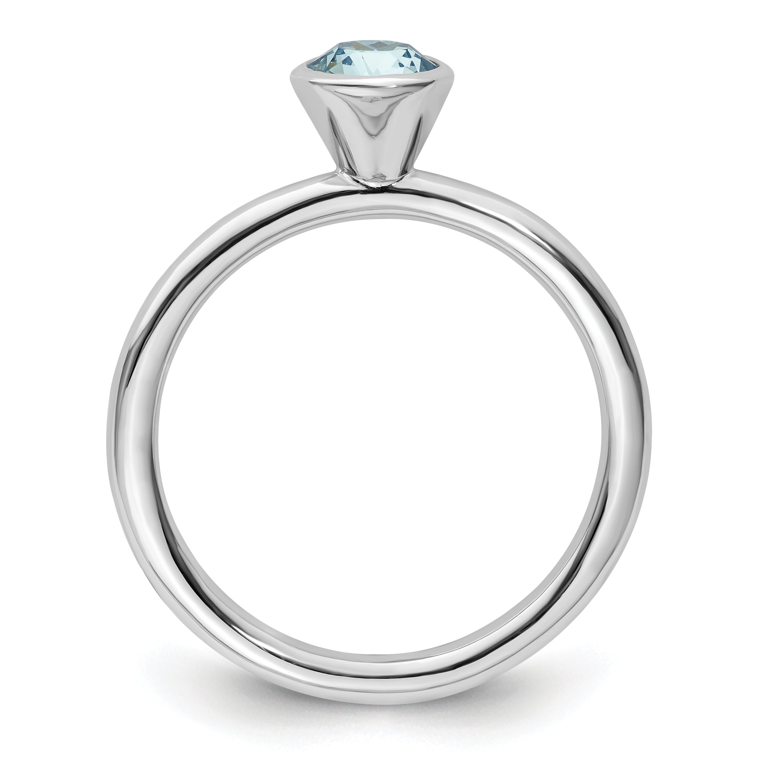 Sterlingsilber Stapelbar Expressions Hoch 5mm March Kristall Ring