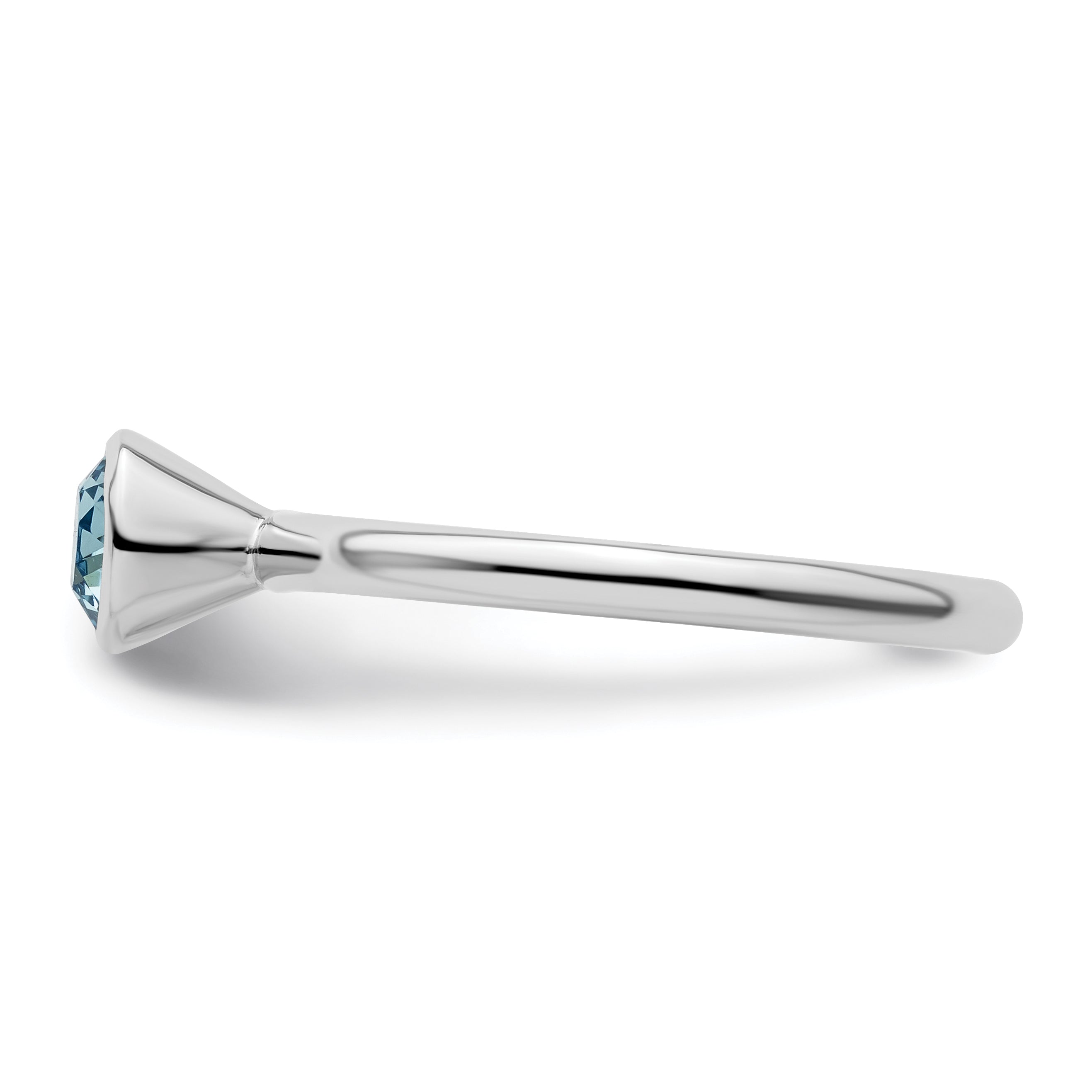Sterlingsilber Stapelbar Expressions Hoch 5mm March Kristall Ring