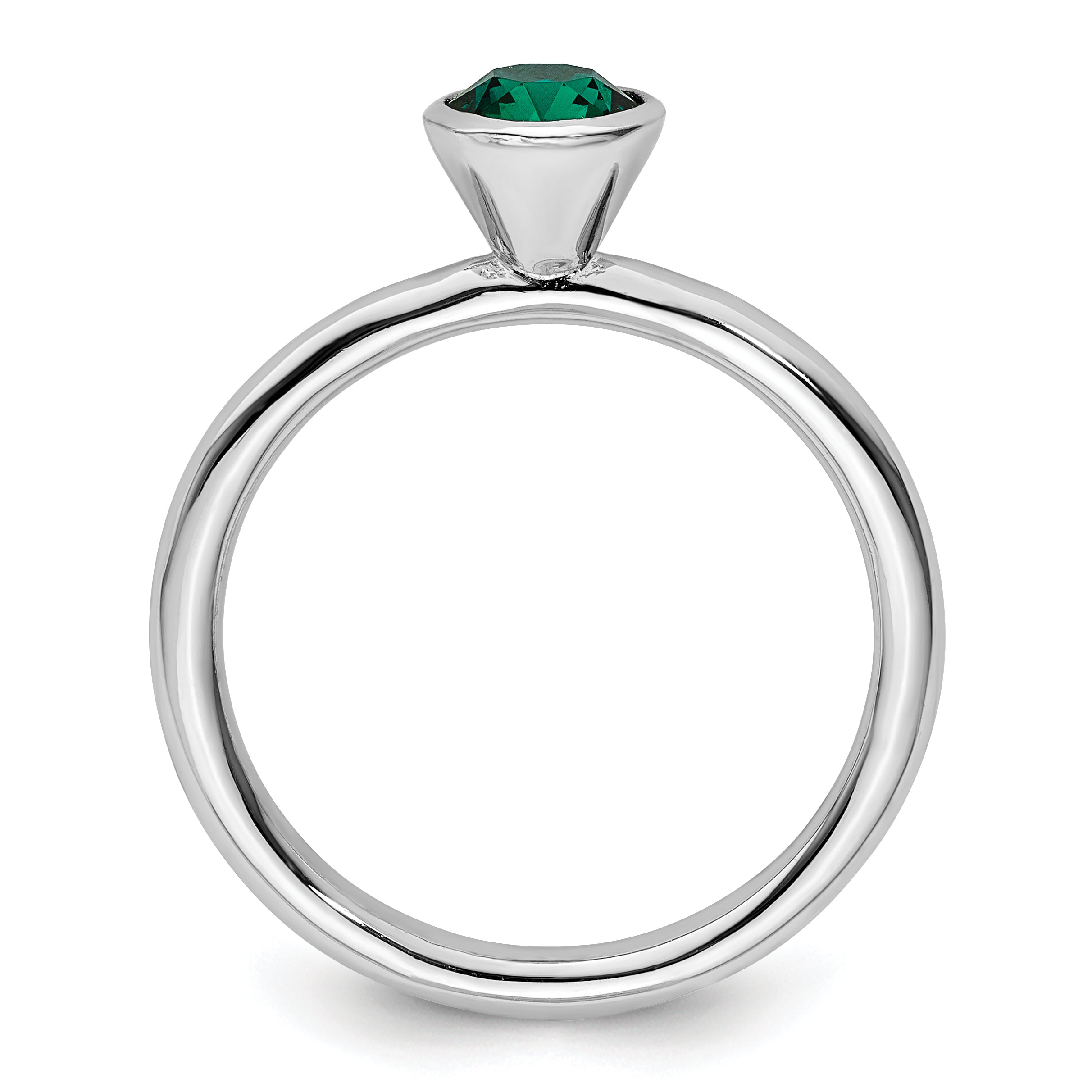 Sterlingsilber Stapelbar Expressions Hoch 5mm May Kristall Ring