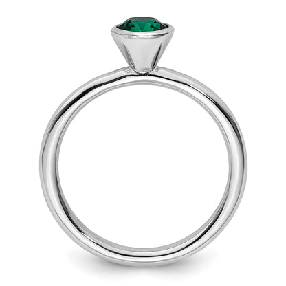 Sterlingsilber Stapelbar Expressions Hoch 5mm May Kristall Ring