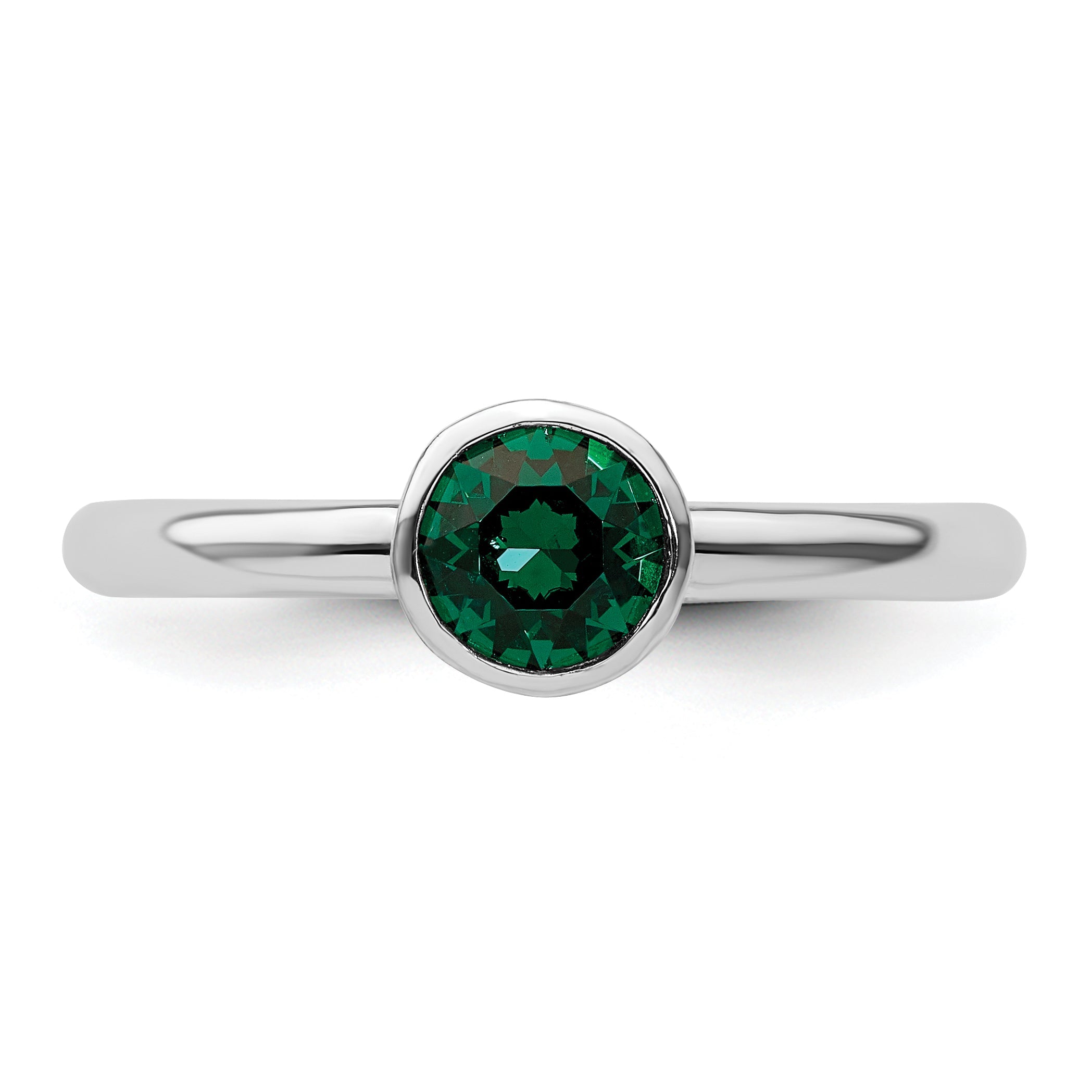 Sterlingsilber Stapelbar Expressions Hoch 5mm May Kristall Ring