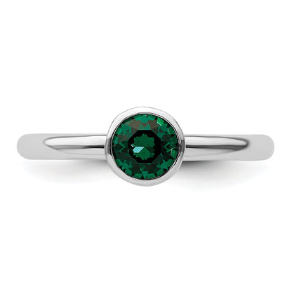 Sterlingsilber Stapelbar Expressions Hoch 5mm May Kristall Ring