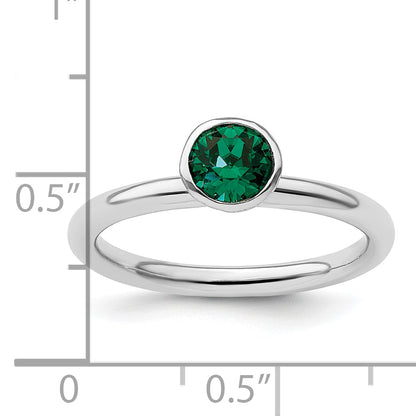 Sterlingsilber Stapelbar Expressions Hoch 5mm May Kristall Ring