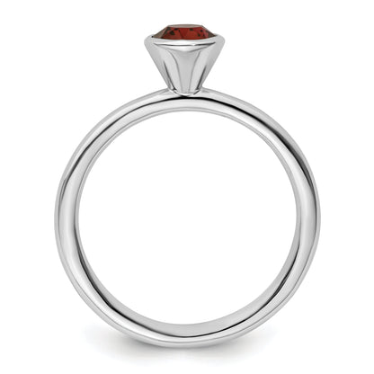 Sterlingsilber Stapelbar Expressions Hoch 5mm June Kristall Ring