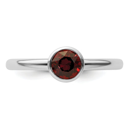 Sterlingsilber Stapelbar Expressions Hoch 5mm June Kristall Ring