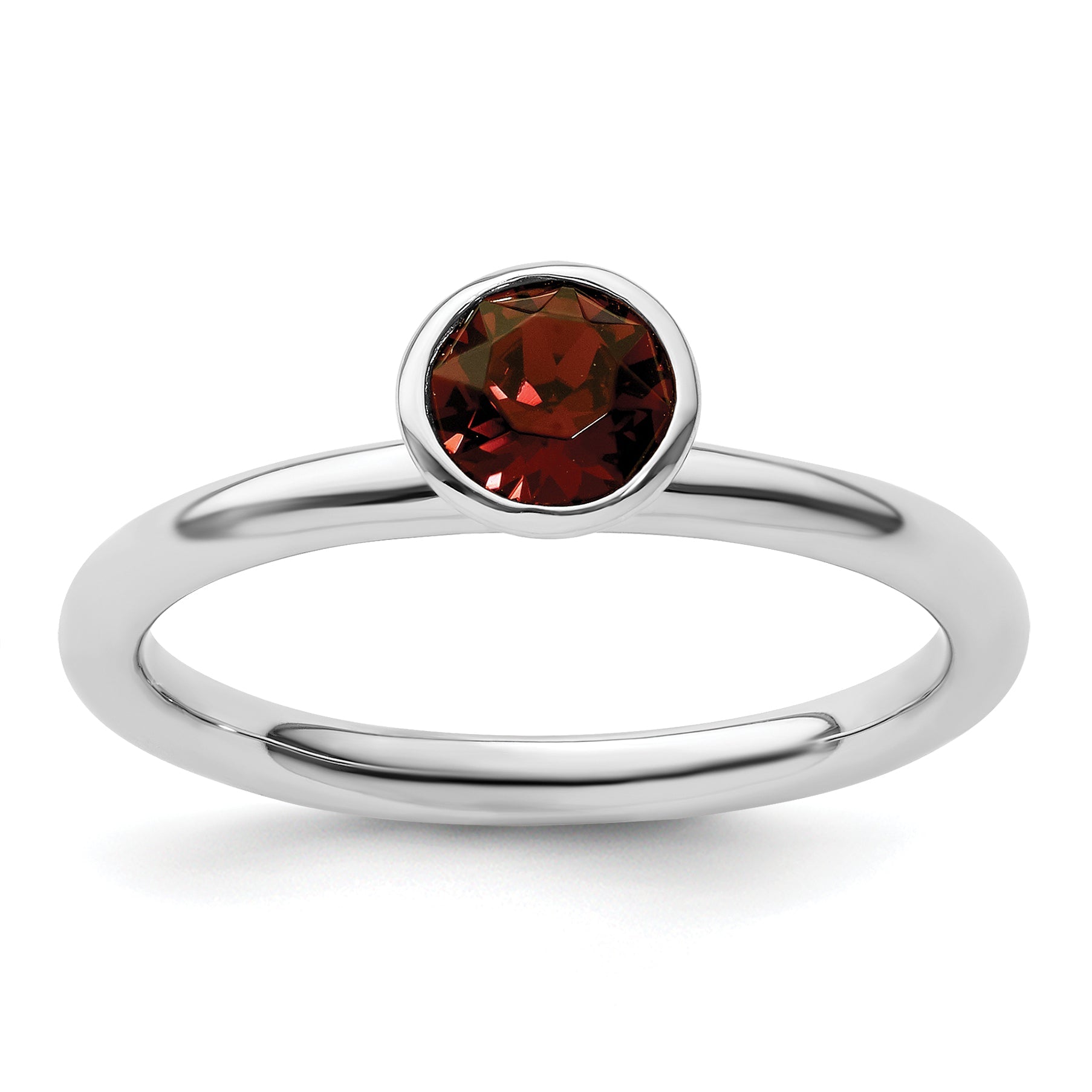Sterlingsilber Stapelbar Expressions Hoch 5mm June Kristall Ring