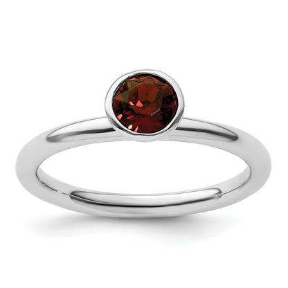 Sterlingsilber Stapelbar Expressions Hoch 5mm June Kristall Ring