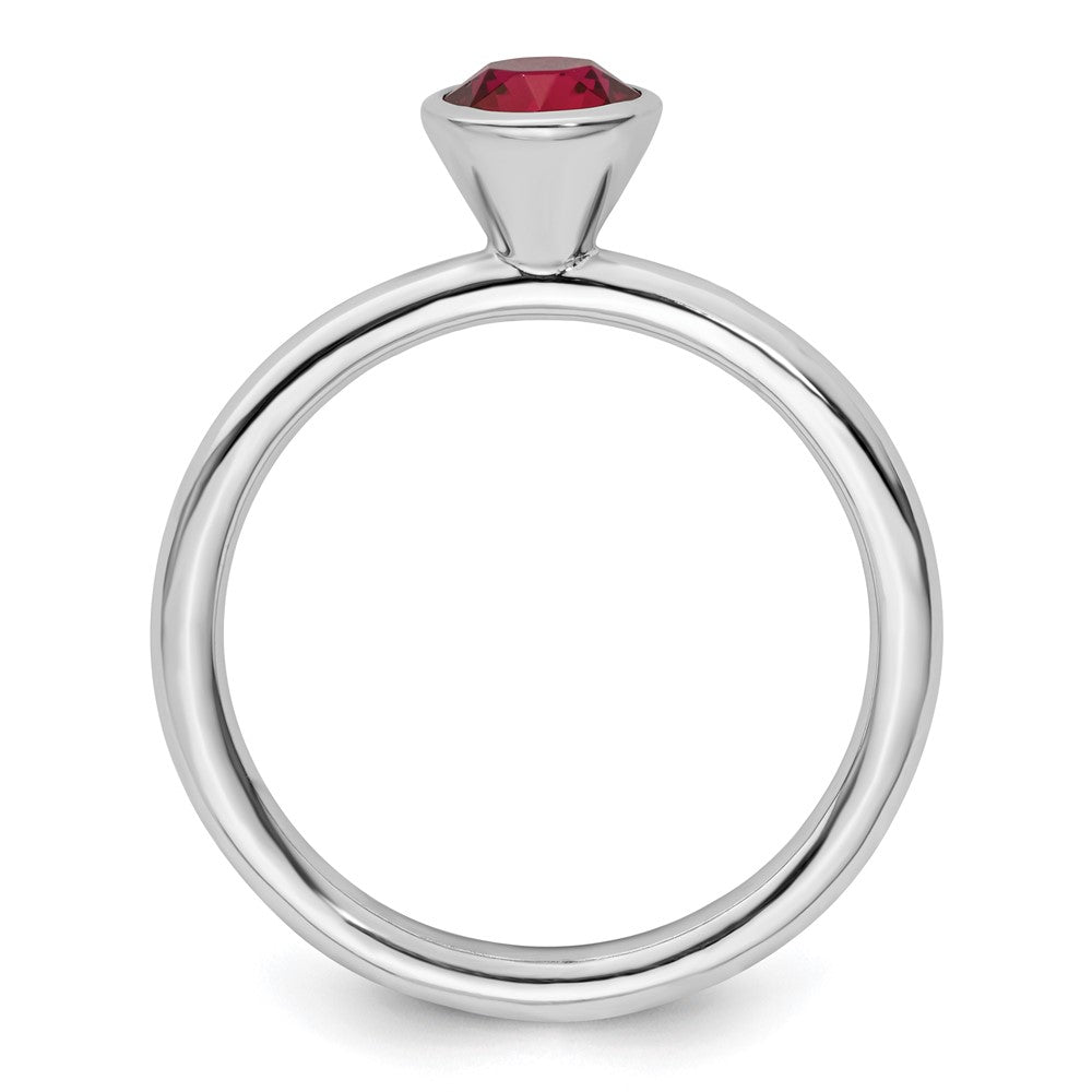 Sterlingsilber Stapelbar Expressions Hoch 5mm July Kristall Ring