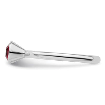 Sterlingsilber Stapelbar Expressions Hoch 5mm July Kristall Ring