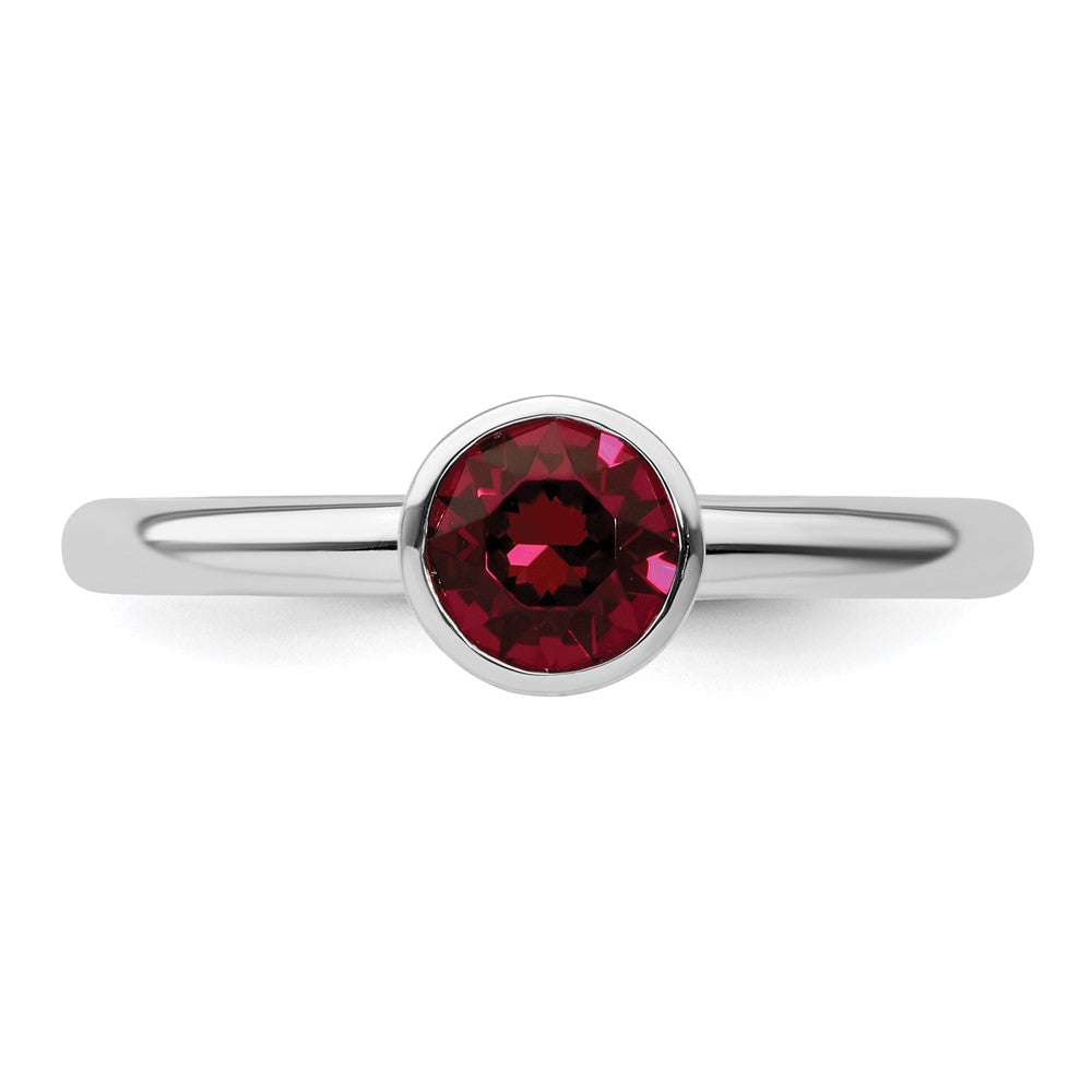 Sterlingsilber Stapelbar Expressions Hoch 5mm July Kristall Ring