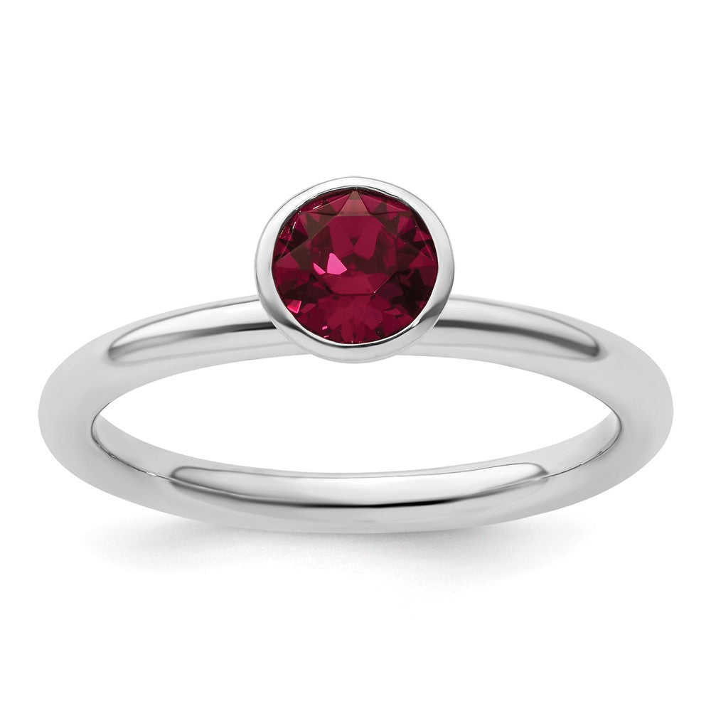 Sterlingsilber Stapelbar Expressions Hoch 5mm July Kristall Ring