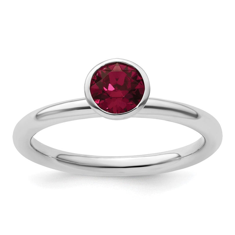 Sterlingsilber Stapelbar Expressions Hoch 5mm July Kristall Ring