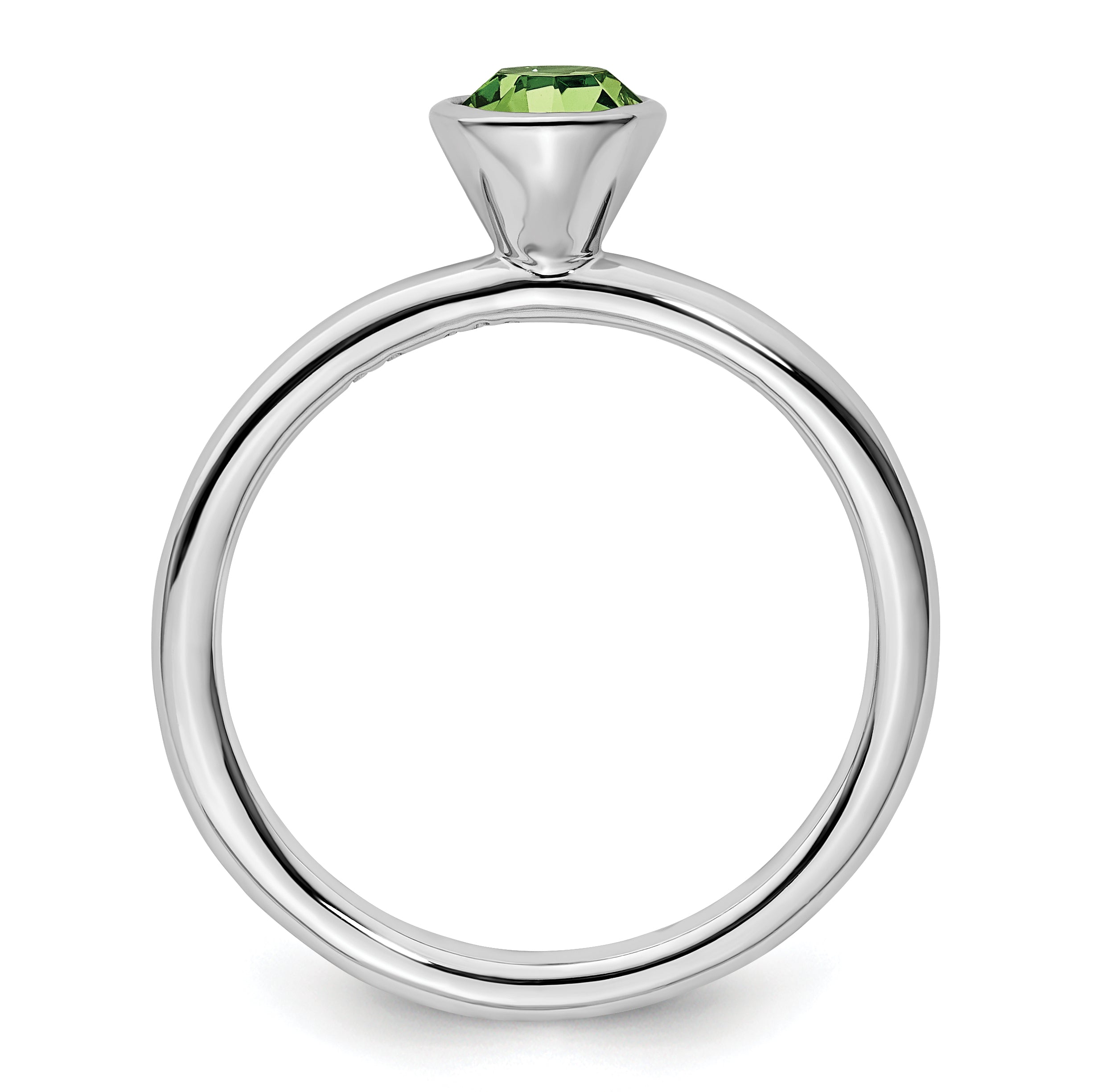 Sterlingsilber Stapelbar Expressions Hoch 5mm August Kristall Ring