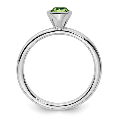 Sterlingsilber Stapelbar Expressions Hoch 5mm August Kristall Ring