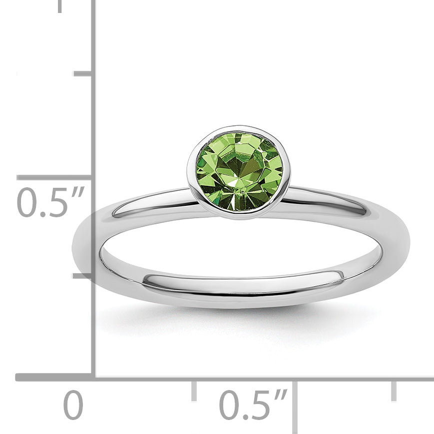 Sterlingsilber Stapelbar Expressions Hoch 5mm August Kristall Ring