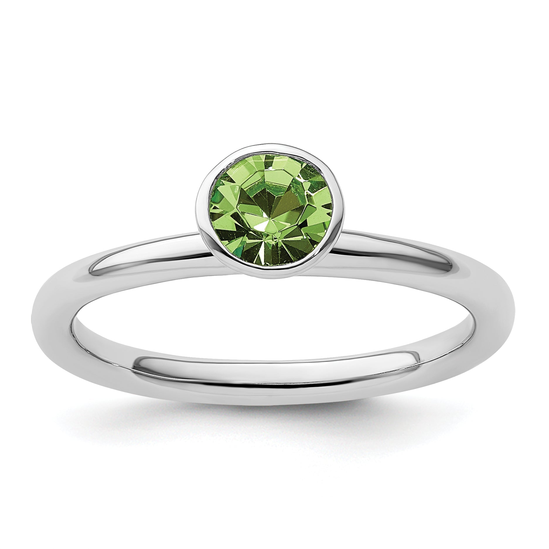 Sterlingsilber Stapelbar Expressions Hoch 5mm August Kristall Ring