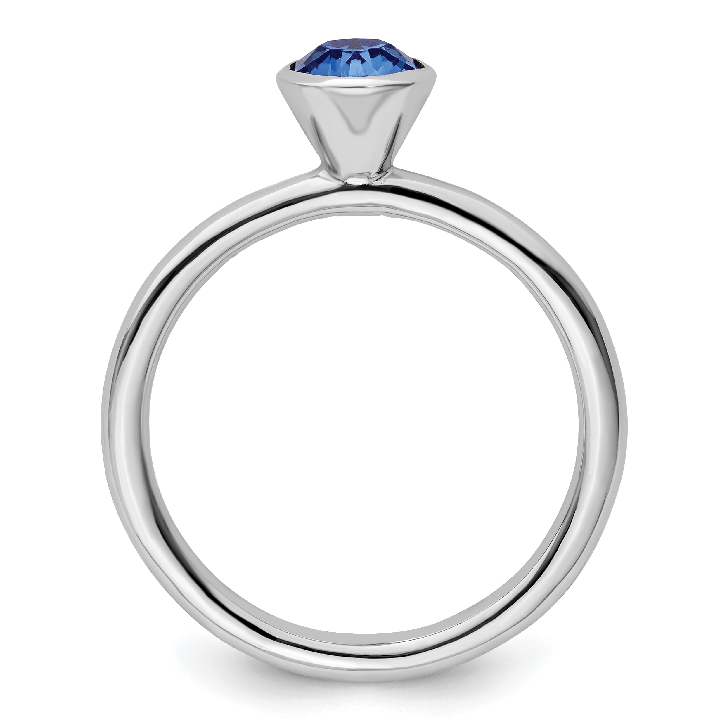 Sterlingsilber Stapelbar Expressions Hoch 5mm September Kristall Ring