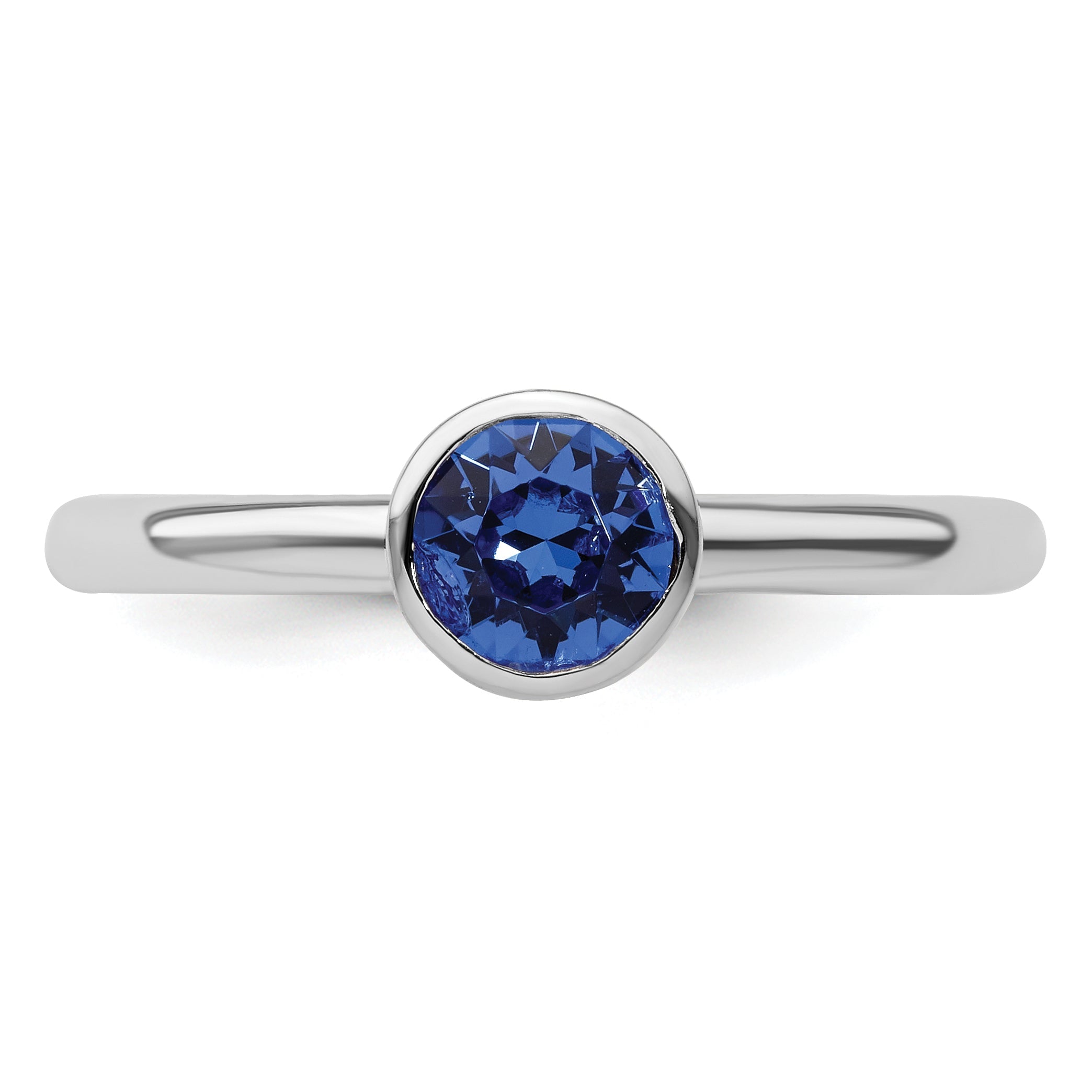 Sterlingsilber Stapelbar Expressions Hoch 5mm September Kristall Ring