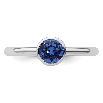 Sterlingsilber Stapelbar Expressions Hoch 5mm September Kristall Ring