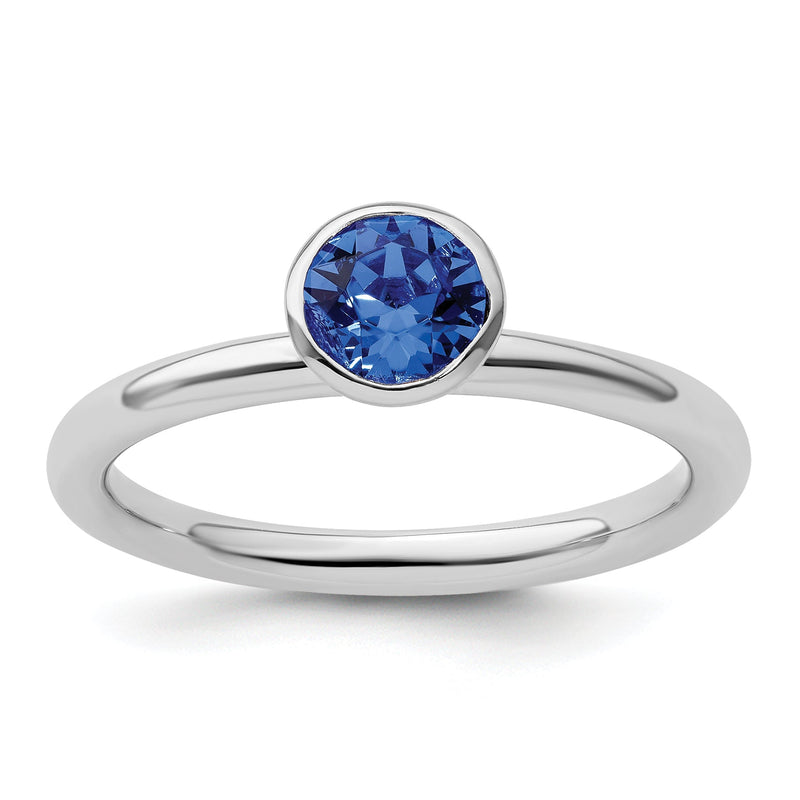 Sterlingsilber Stapelbar Expressions Hoch 5mm September Kristall Ring
