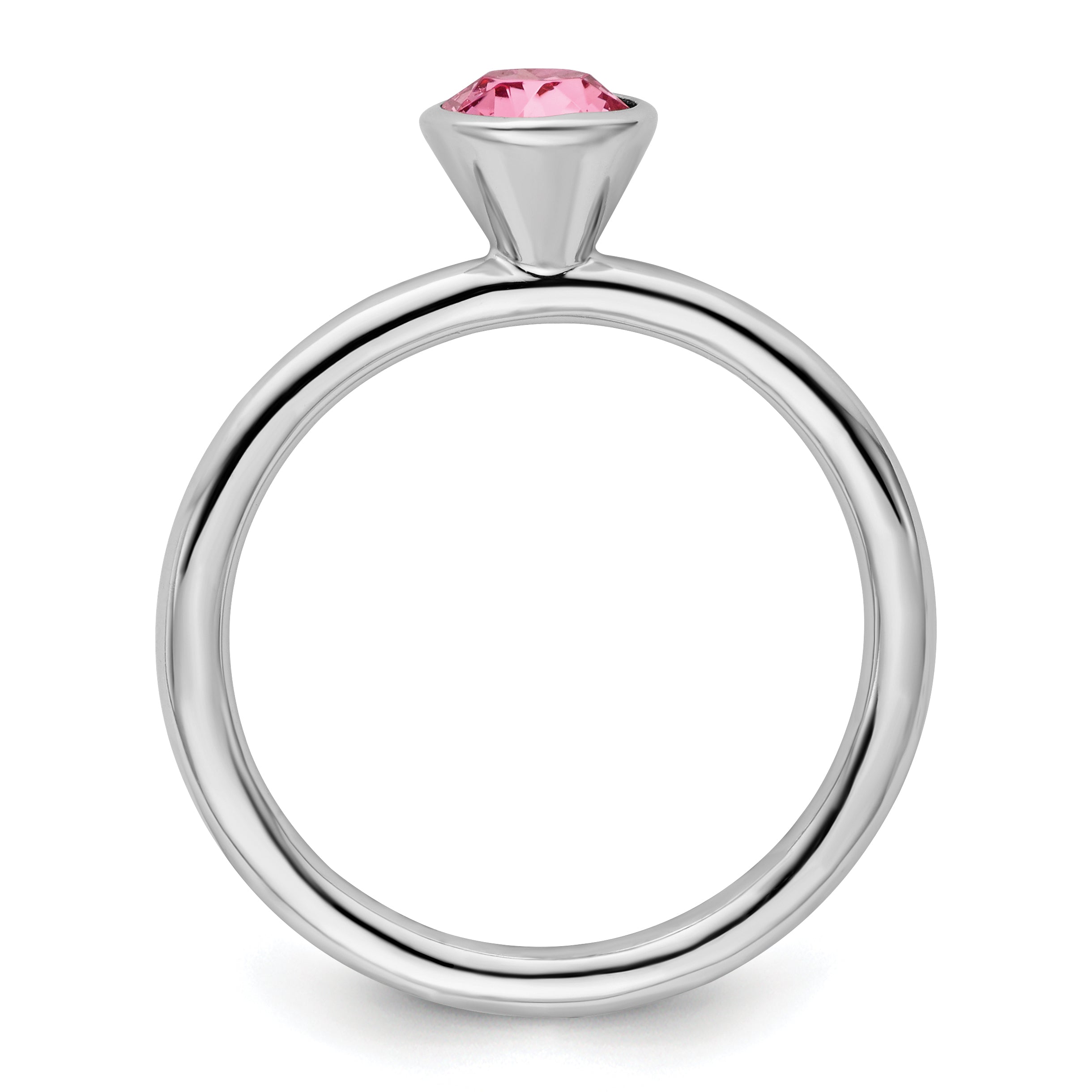 Sterlingsilber Stapelbar Expressions Hoch 5mm October Kristall Ring