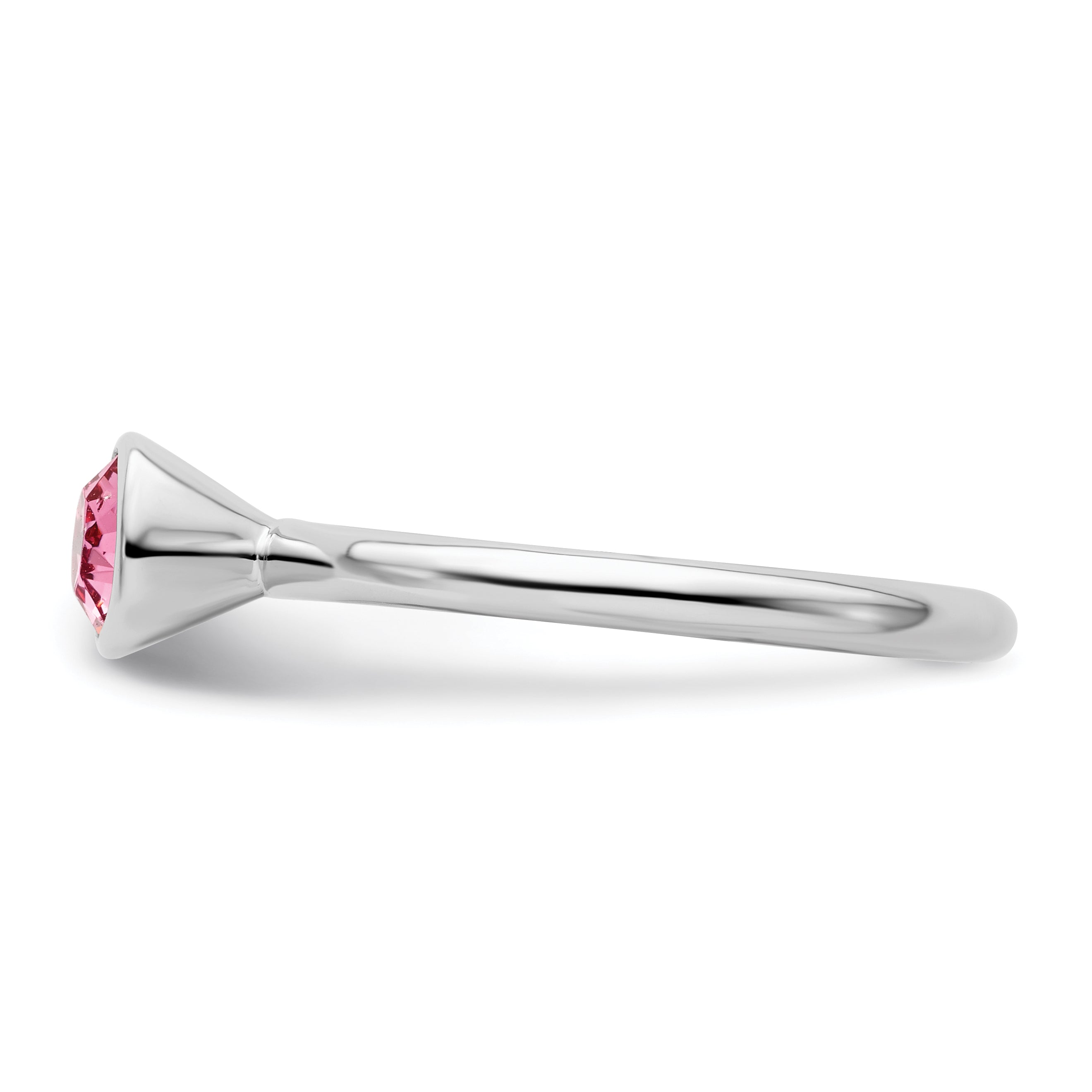 Sterlingsilber Stapelbar Expressions Hoch 5mm October Kristall Ring