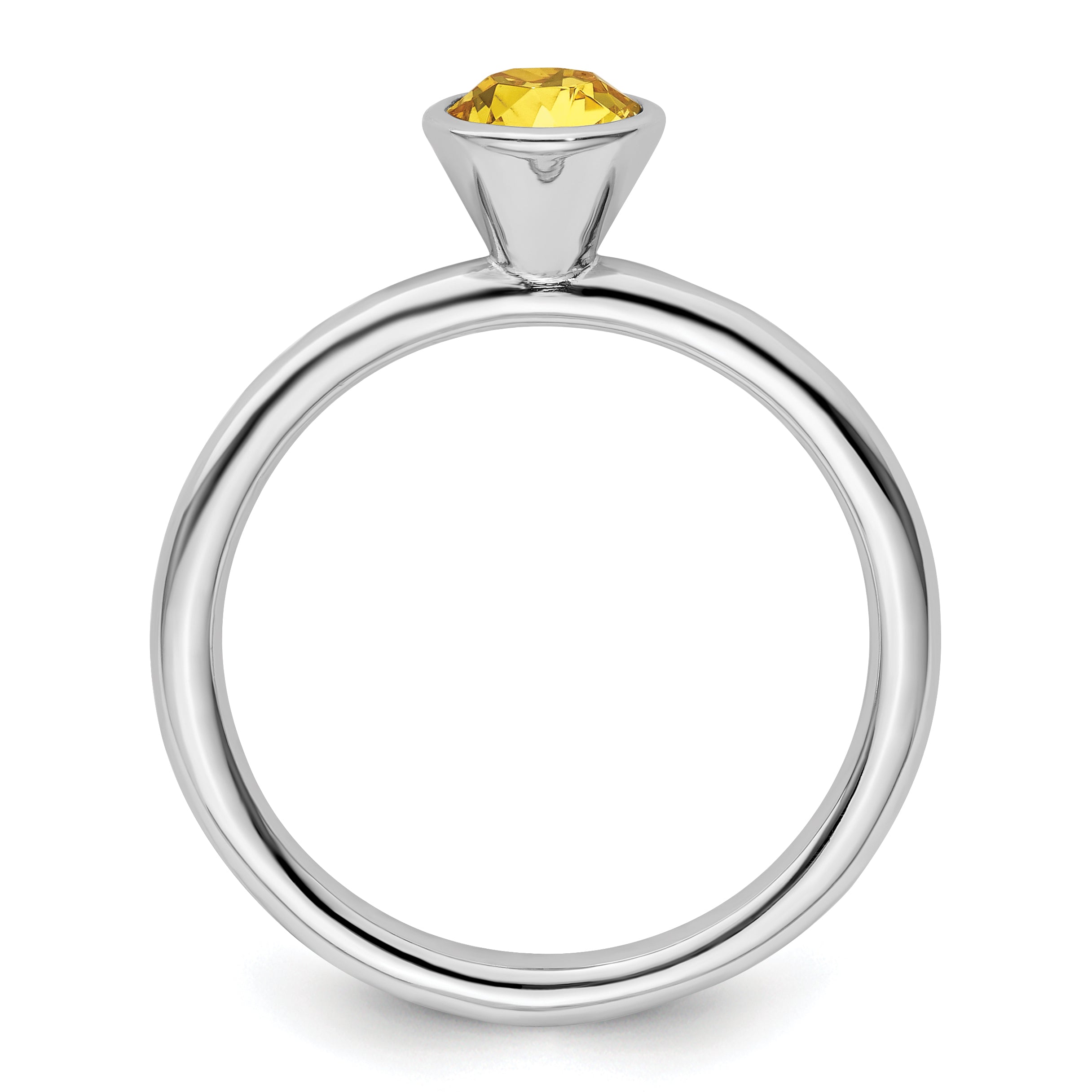 Sterlingsilber Stapelbar Expressions Hoch 5mm November Kristall Ring