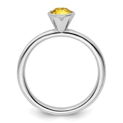 Sterlingsilber Stapelbar Expressions Hoch 5mm November Kristall Ring