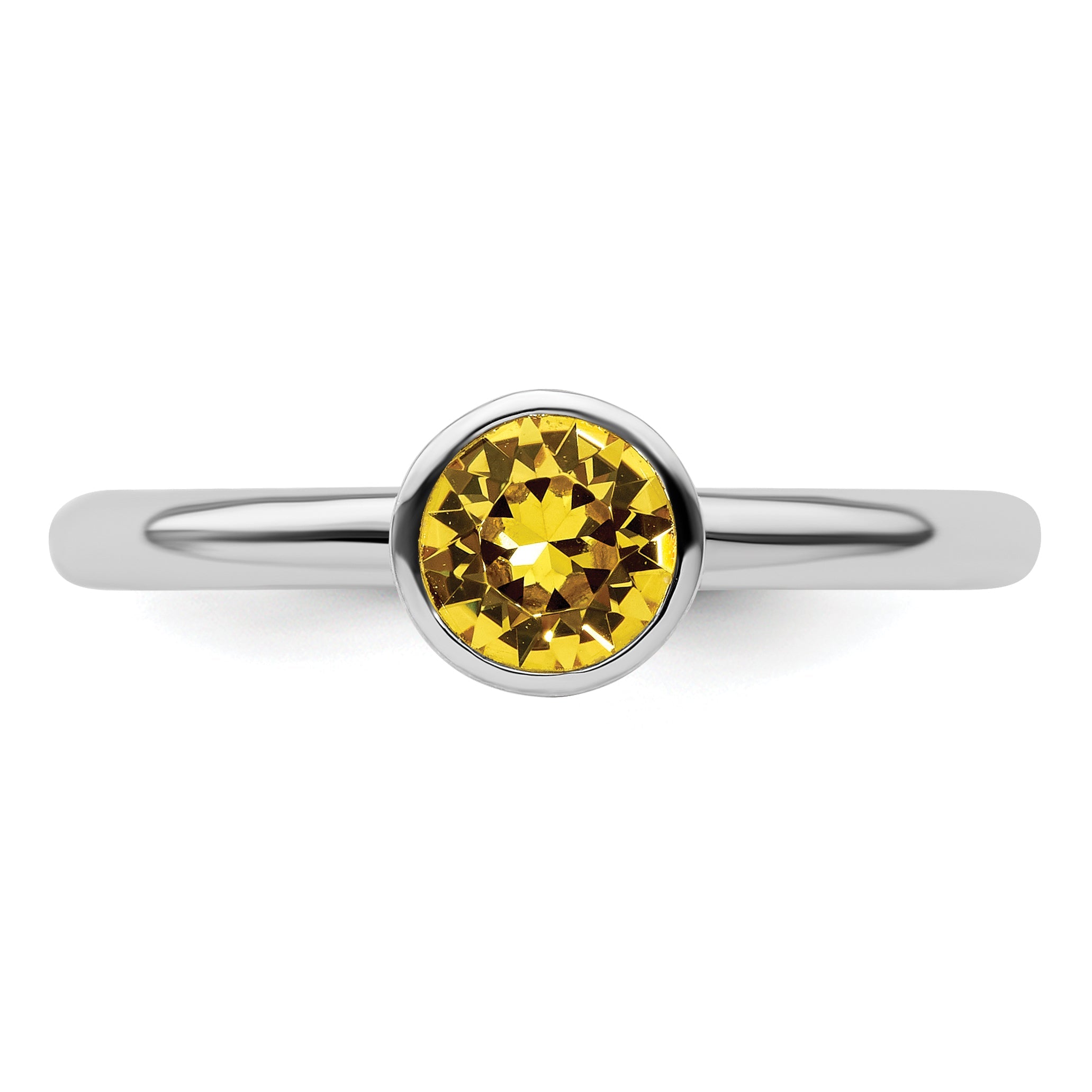Sterlingsilber Stapelbar Expressions Hoch 5mm November Kristall Ring