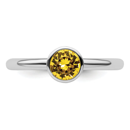Sterlingsilber Stapelbar Expressions Hoch 5mm November Kristall Ring