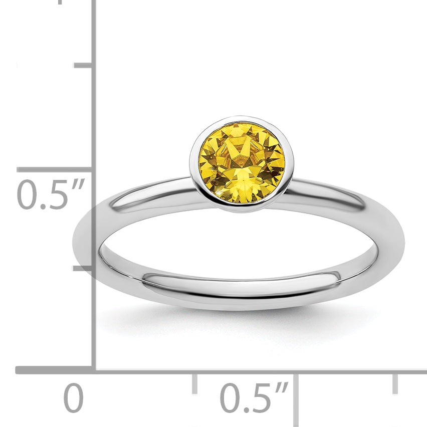 Sterlingsilber Stapelbar Expressions Hoch 5mm November Kristall Ring