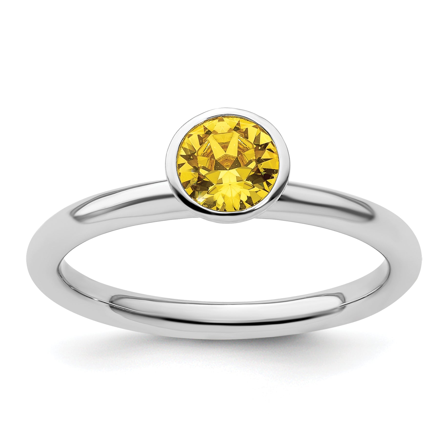 Sterlingsilber Stapelbar Expressions Hoch 5mm November Kristall Ring