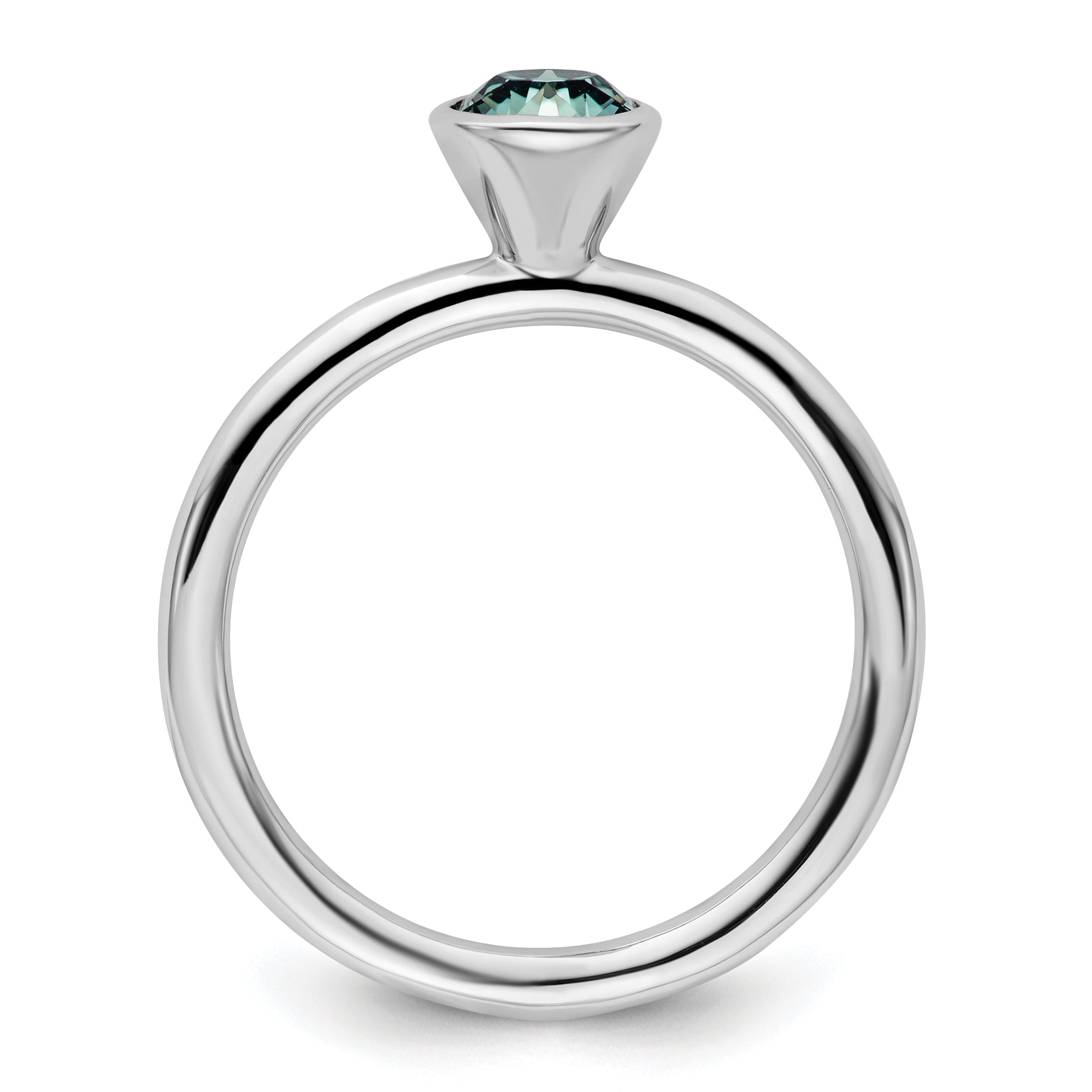 Sterlingsilber Stapelbar Expressions Hoch 5mm December Kristall Ring