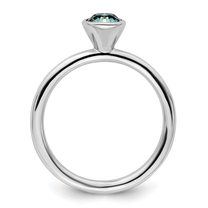 Sterlingsilber Stapelbar Expressions Hoch 5mm December Kristall Ring