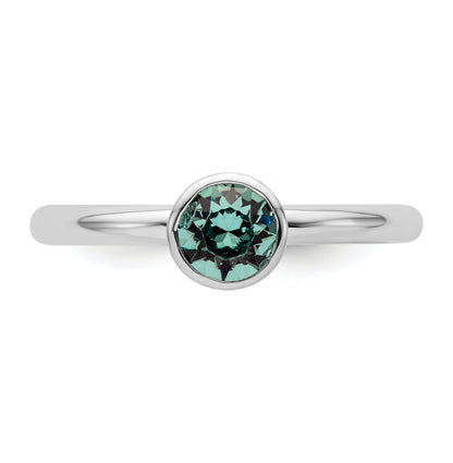 Sterlingsilber Stapelbar Expressions Hoch 5mm December Kristall Ring