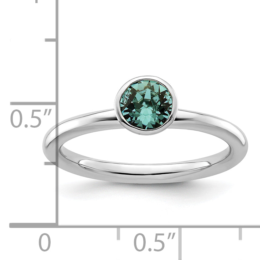 Sterlingsilber Stapelbar Expressions Hoch 5mm December Kristall Ring