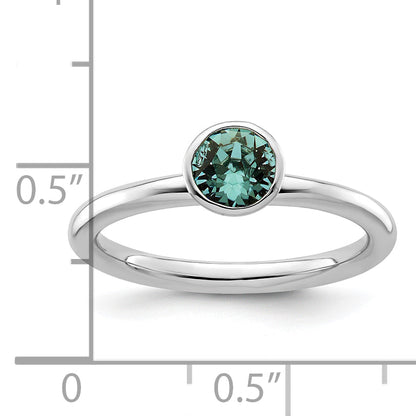 Sterlingsilber Stapelbar Expressions Hoch 5mm December Kristall Ring