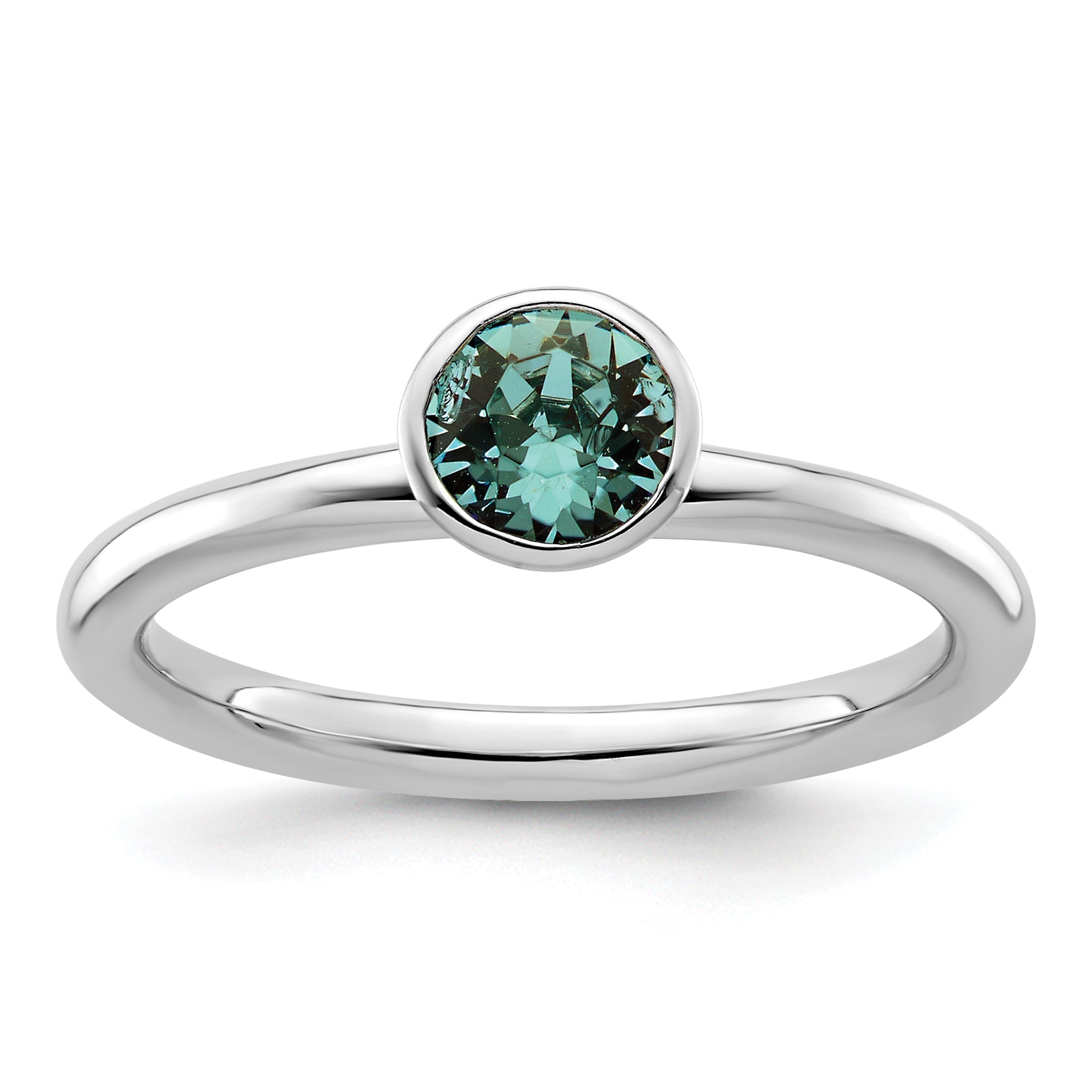 Sterlingsilber Stapelbar Expressions Hoch 5mm December Kristall Ring