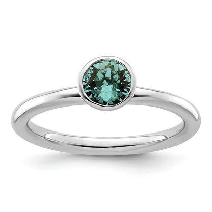 Sterlingsilber Stapelbar Expressions Hoch 5mm December Kristall Ring