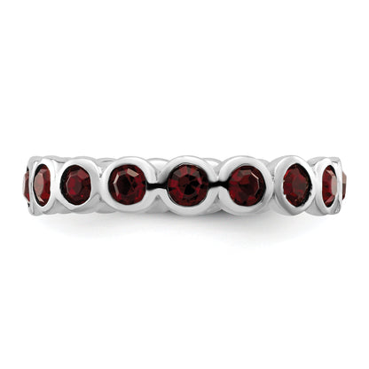 Sterlingsilber Stapelbar Expressions January Kristall Ring