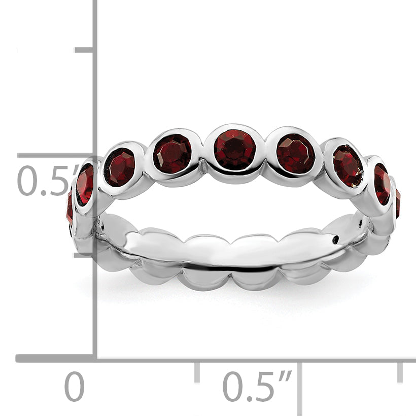 Sterlingsilber Stapelbar Expressions January Kristall Ring