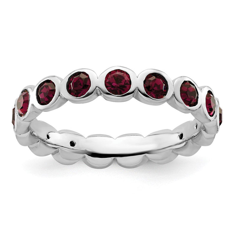 Sterlingsilber Stapelbar Expressions February Kristall Ring