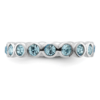 Sterlingsilber Stapelbar Expressions March Kristall Ring